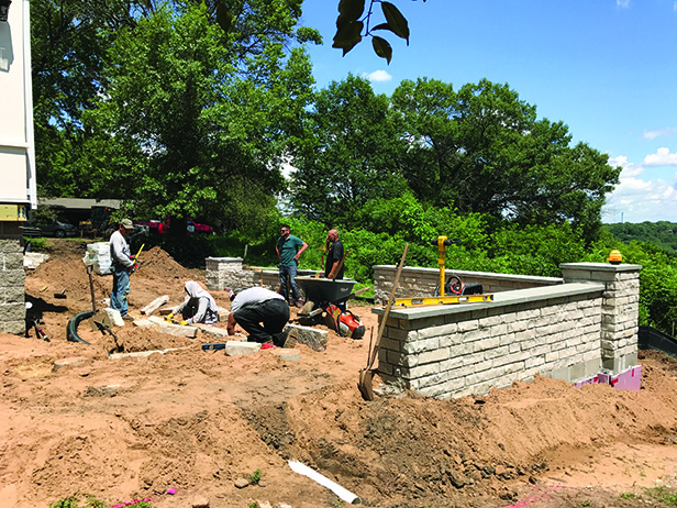 Historic Stillwater Minnesota Remodel Landscaping_Construction on Limestone Retaining Walls 1
