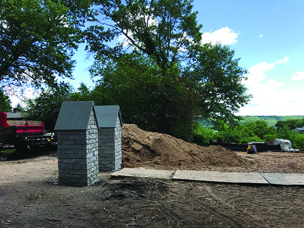 Historic Stillwater Minnesota Remodel Landscaping_Front Entry Mortared Posts Installed
