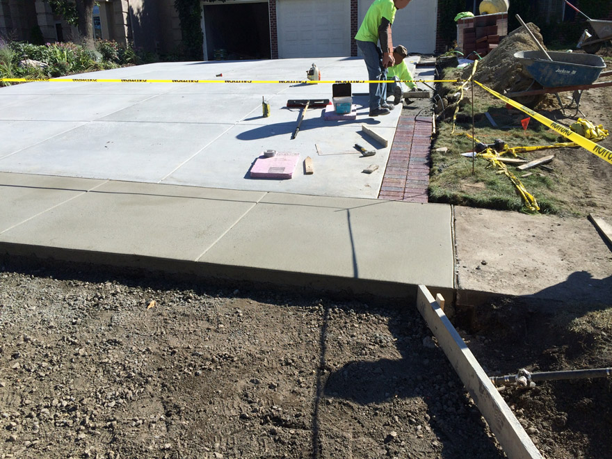 Clay Paver Border being Installed in Bloomington, MN