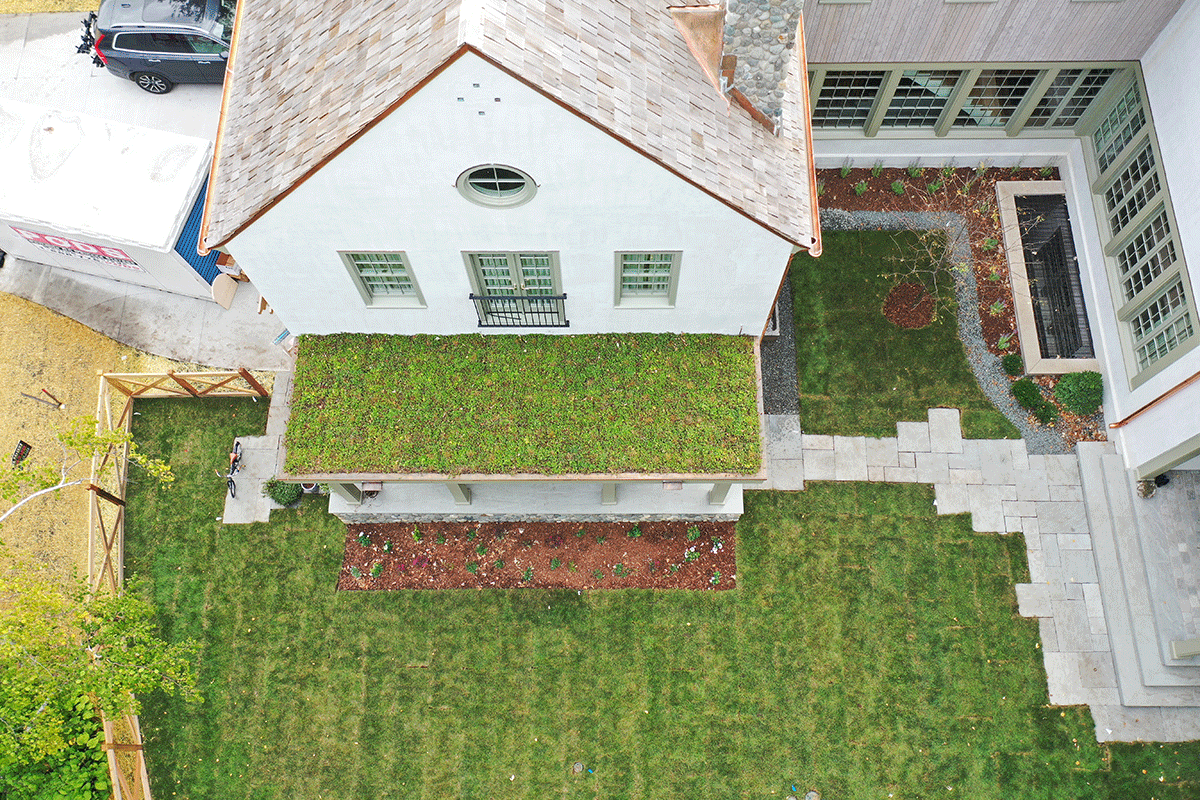Aerial-Photo-of-green-roof-over-entry-way-minnetonka-mn