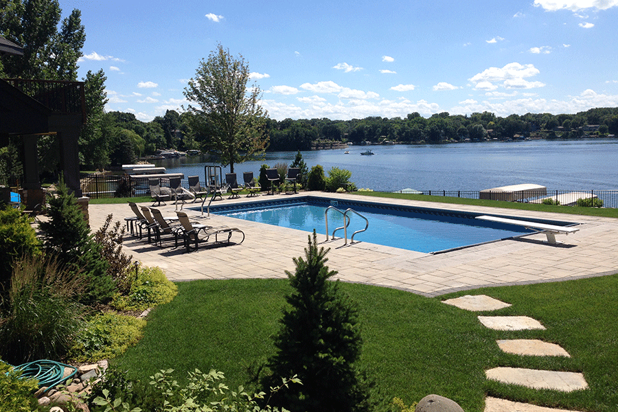 After Pool installation overlooking Prior Lake MN