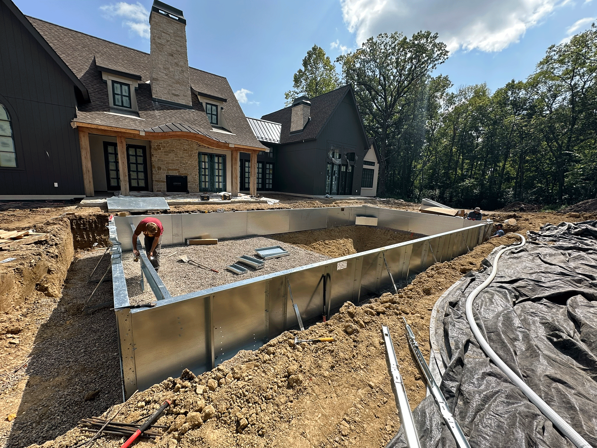 Construction of Pool Shell and Backyard Patio