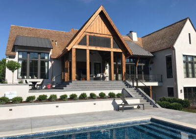 Custom Backyard In-Ground Swimming Pool at Contemporary House