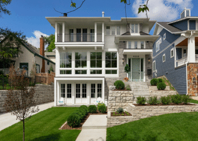 Newly Built Edina MN Home with a Tiered Front Entry with Limestone
