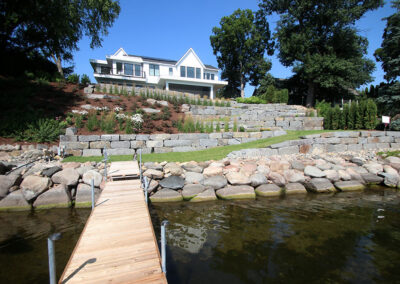 New Retaining Walls and Shoreline for Lake Home