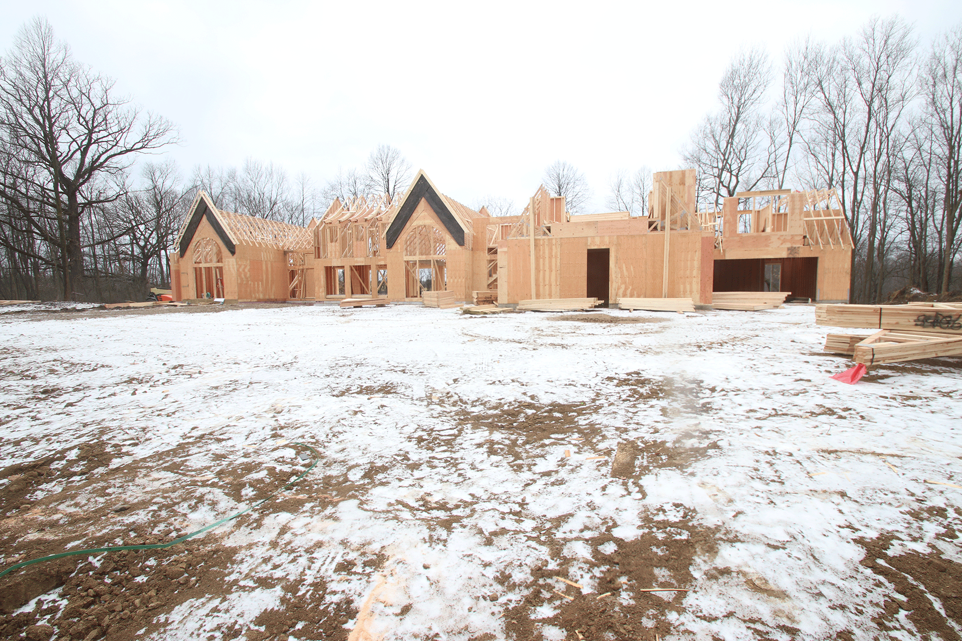 During framing of the new construction front entrance
