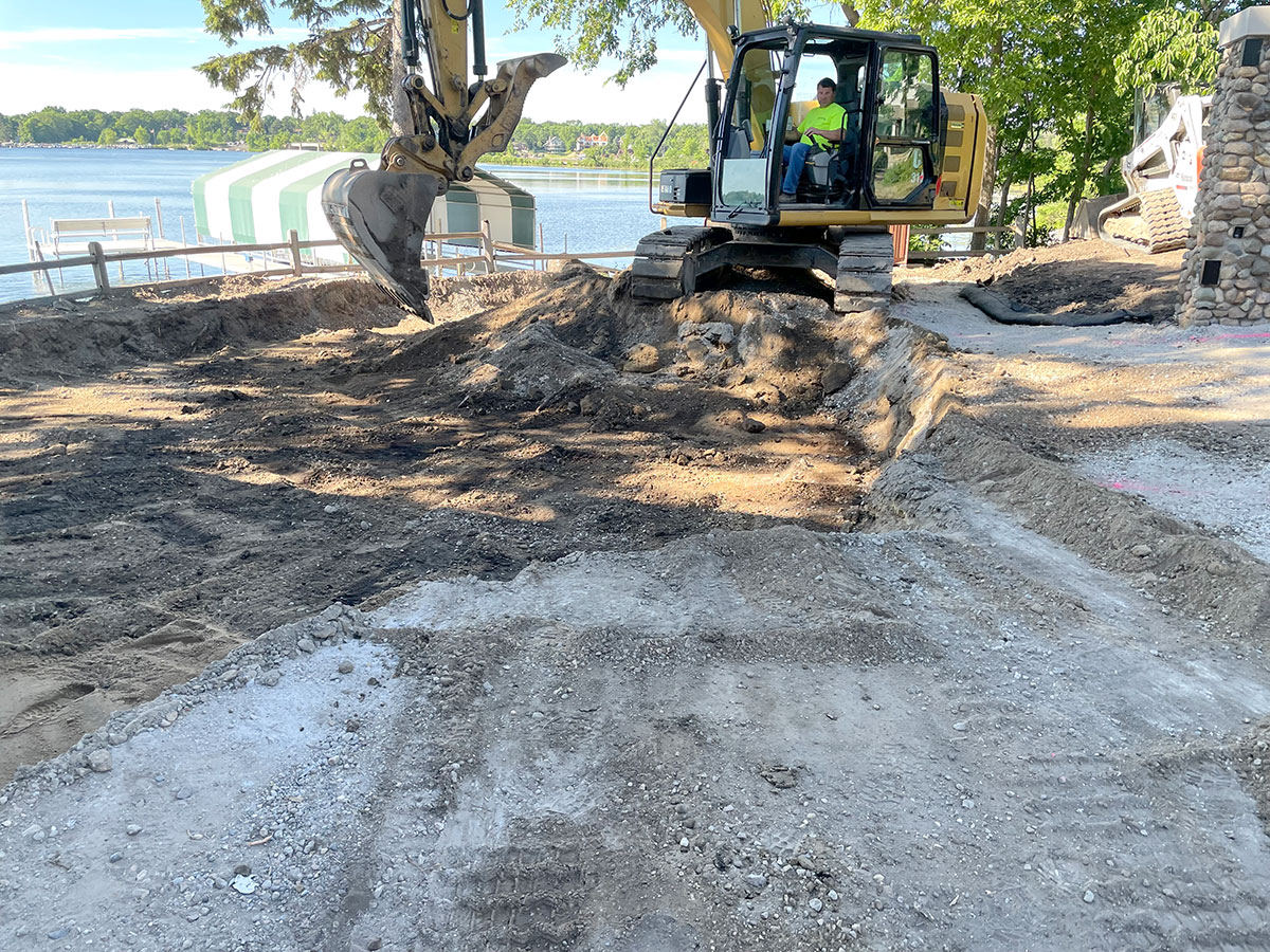 Lake-Minnetonka-Excavating-and-Preparing-the-Base-for-Permeable-Paver-installation