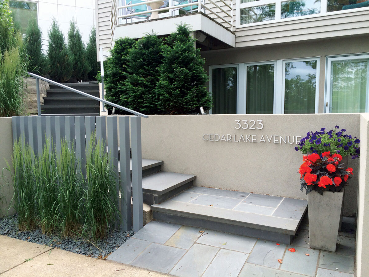 Metal Post used to create a fence at this Minneapolis, MN home