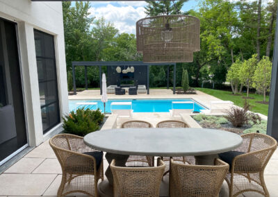 Modern Patio looking out over pool and lounge area