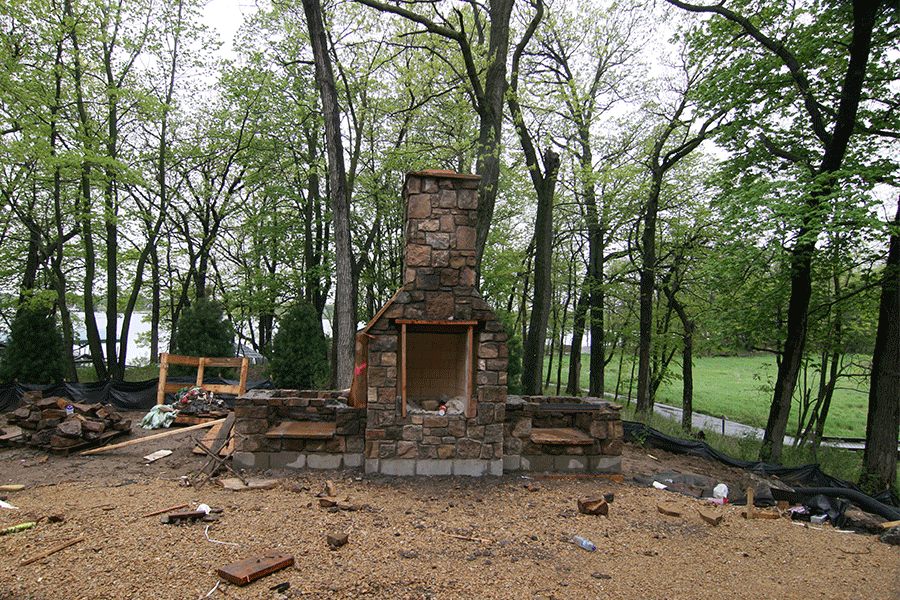 New-Construction-Stone-Fire-Feature-and-Patio-Entertaining-Before
