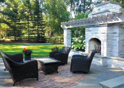 Outdoor Stone Fireplace and Patio