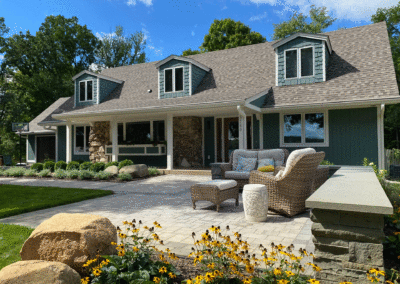 Paver Seating Area in Front Entry of this Home in Edina, MN