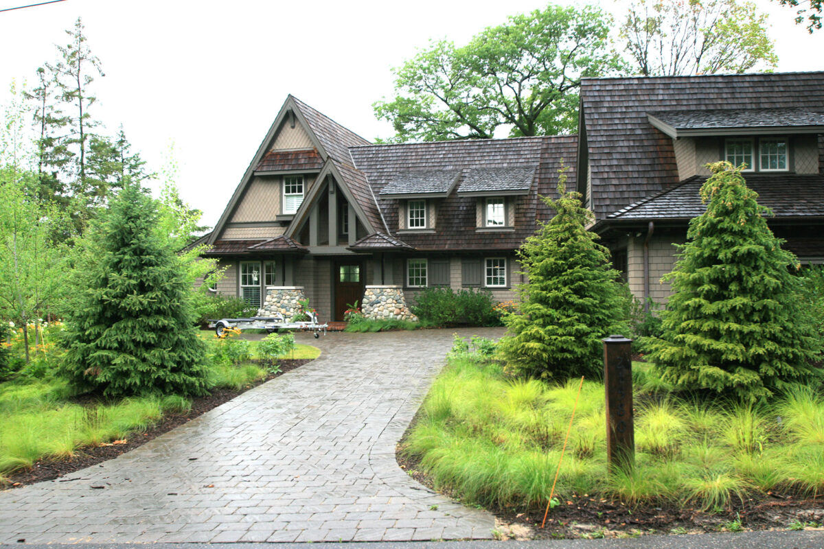 Natural Screening from Road and Neighbors using a Variety of Plant Material in Excelsior, Minnesota