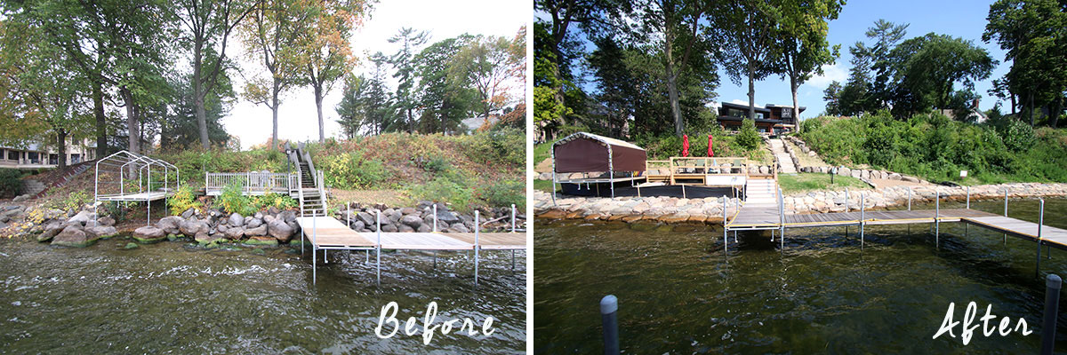 Shoreline Restoration Lake Minnetonka Before and after