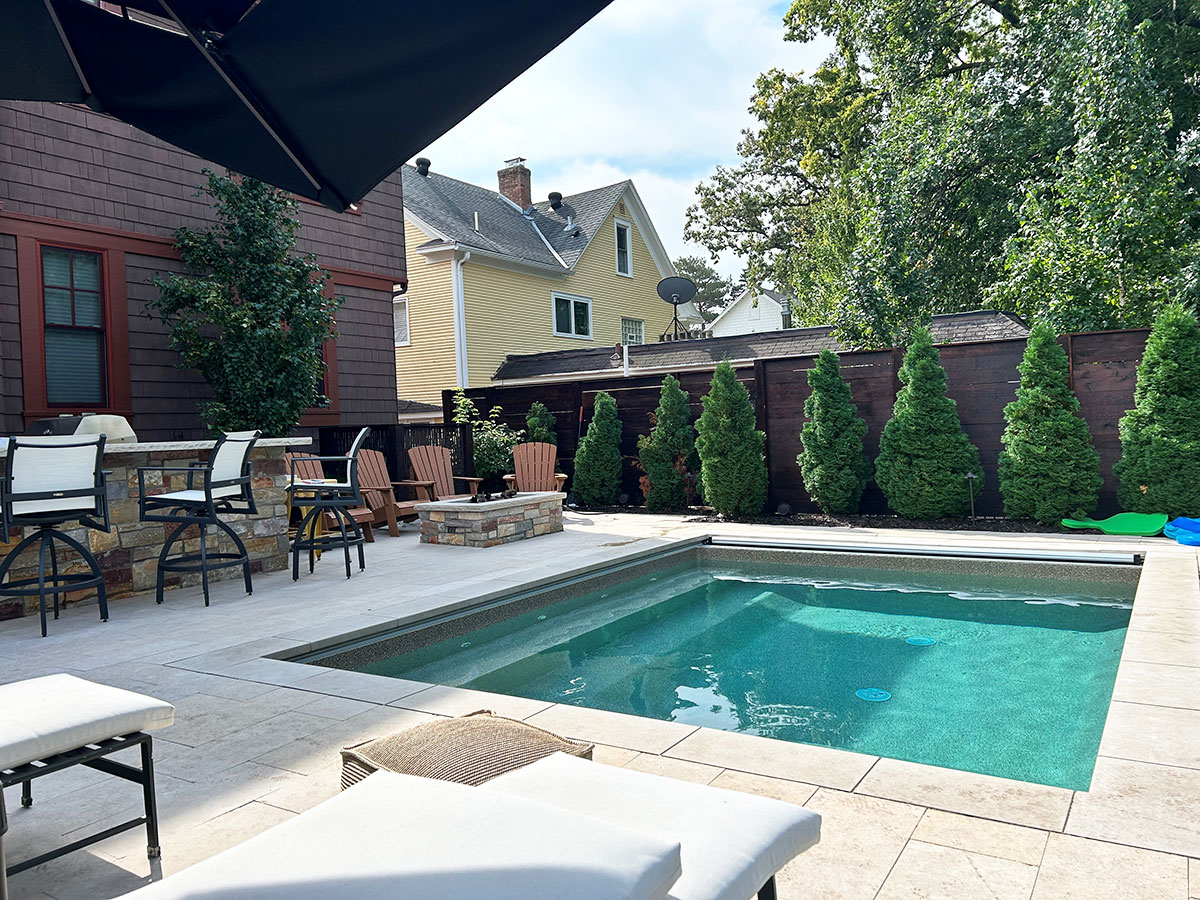 Small Dipping Pool with Auto Cover in Edina Minnesota