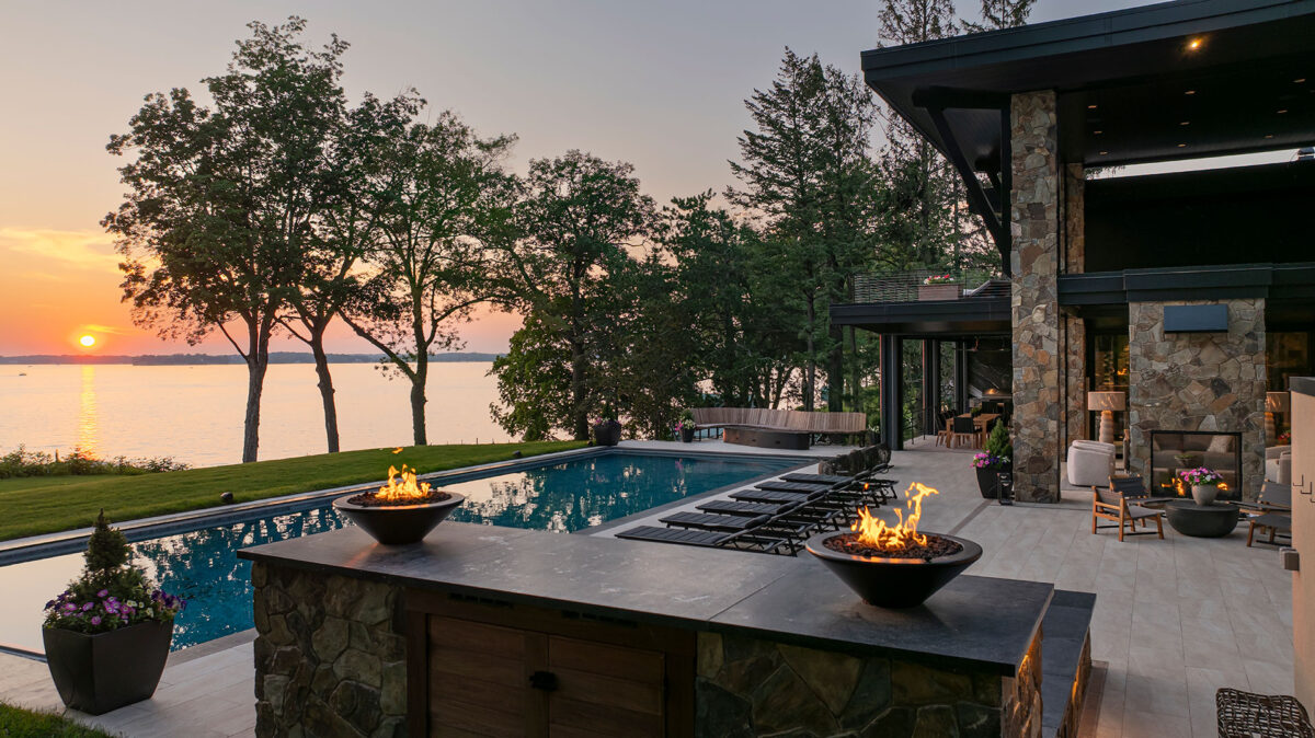 Sunset Over Lake Minnetonka, MN Poolside