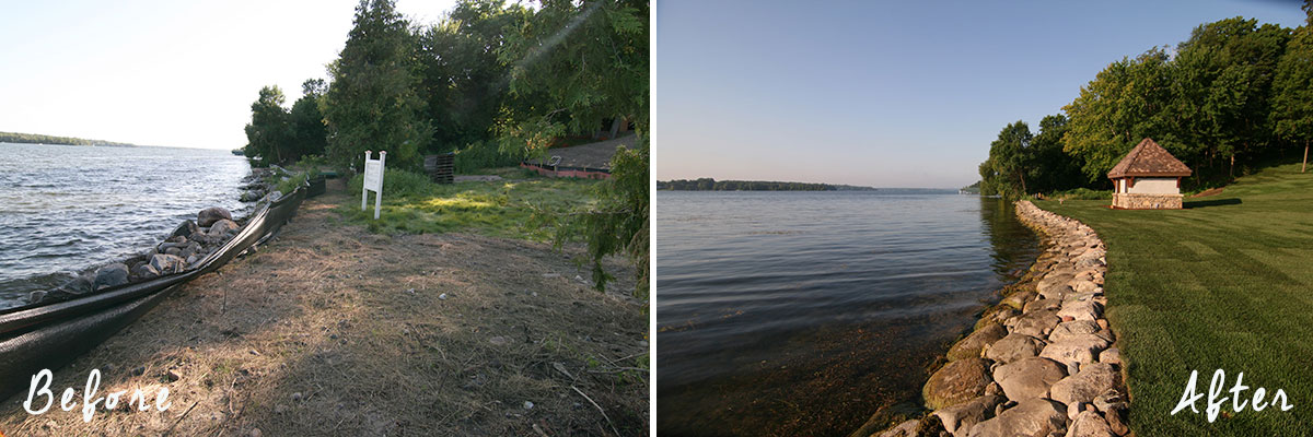 Wayzata Bay MN Lakeshore restoration and erosion control