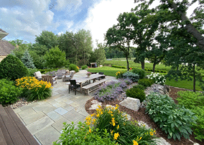 Woodbury Landscaping in Backyard with Mature Plantings