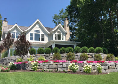 Minnesota Granite Cube Retaining Wall and Landscaping