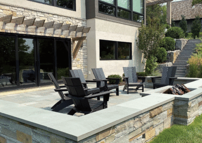 Bluestone Patio and Gas Fire Feature Wall